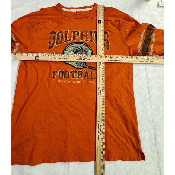 NFL Vintage Collection Orange Miami Dolphins Long Sleeve T-shirt Adult XL - Picture 5 of 5